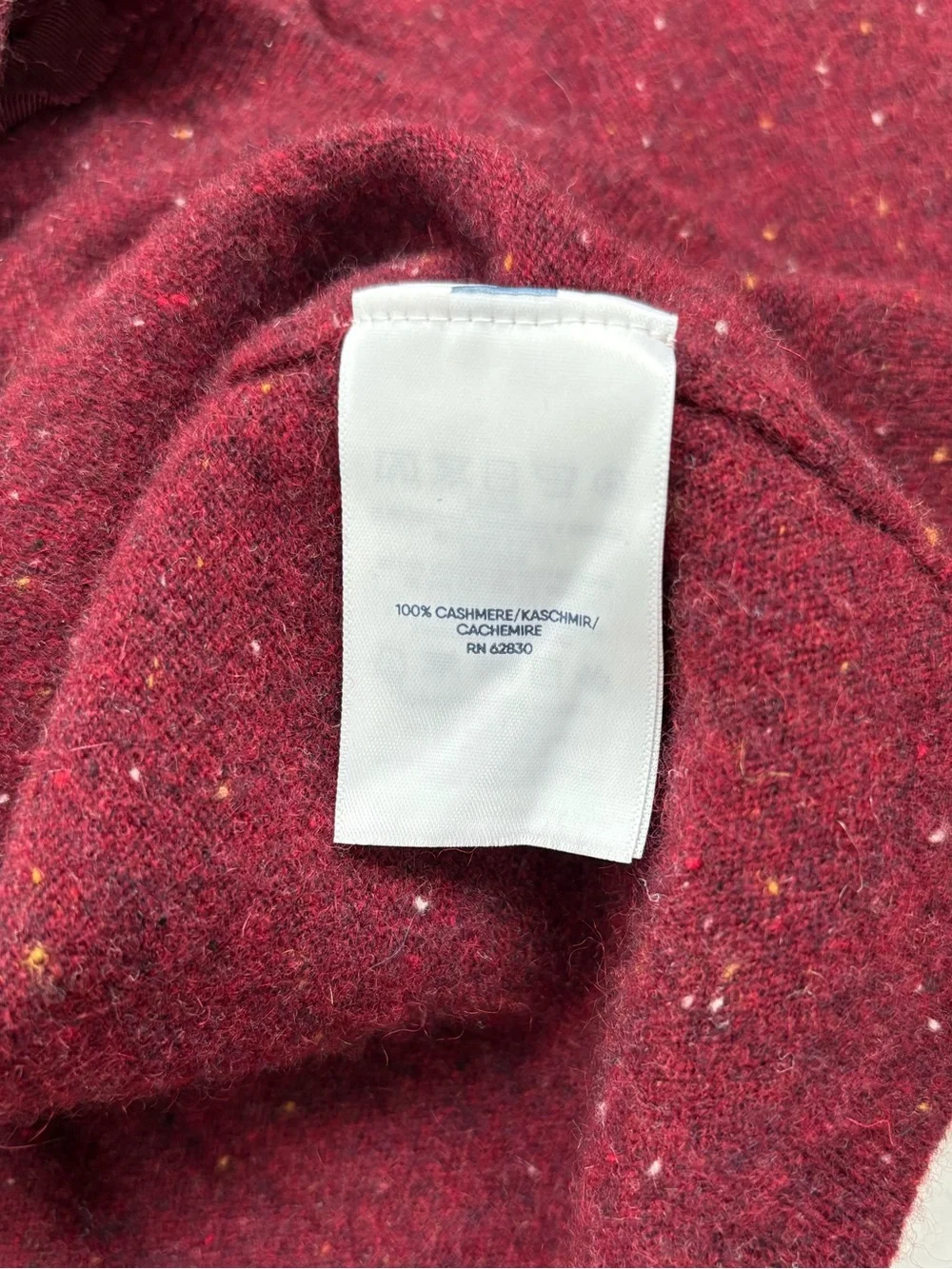 Lands End Size Small Cashmere Burgundy Speckled Button Uo Cardigan Soft Cozy